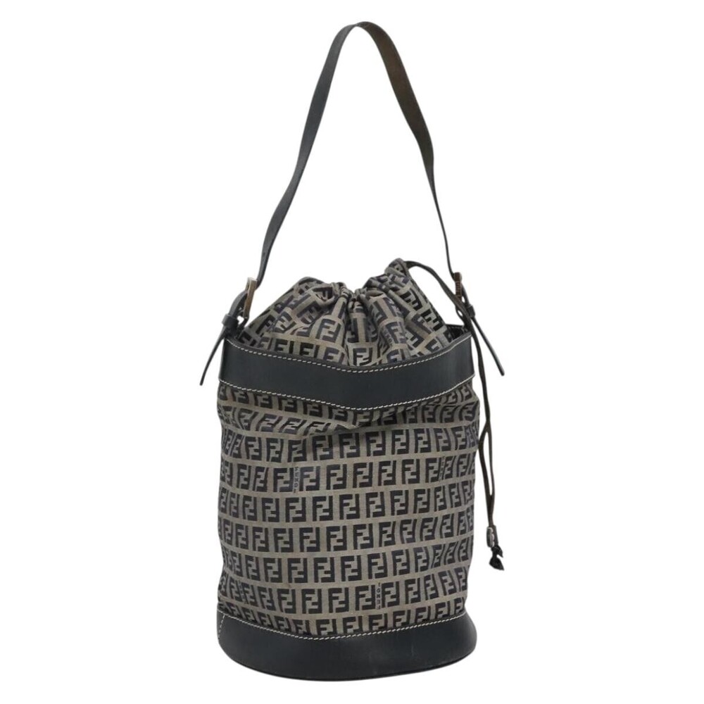 Fendi FF Logo Mon Tresor Bucket Printed Shearling with Leather Mini